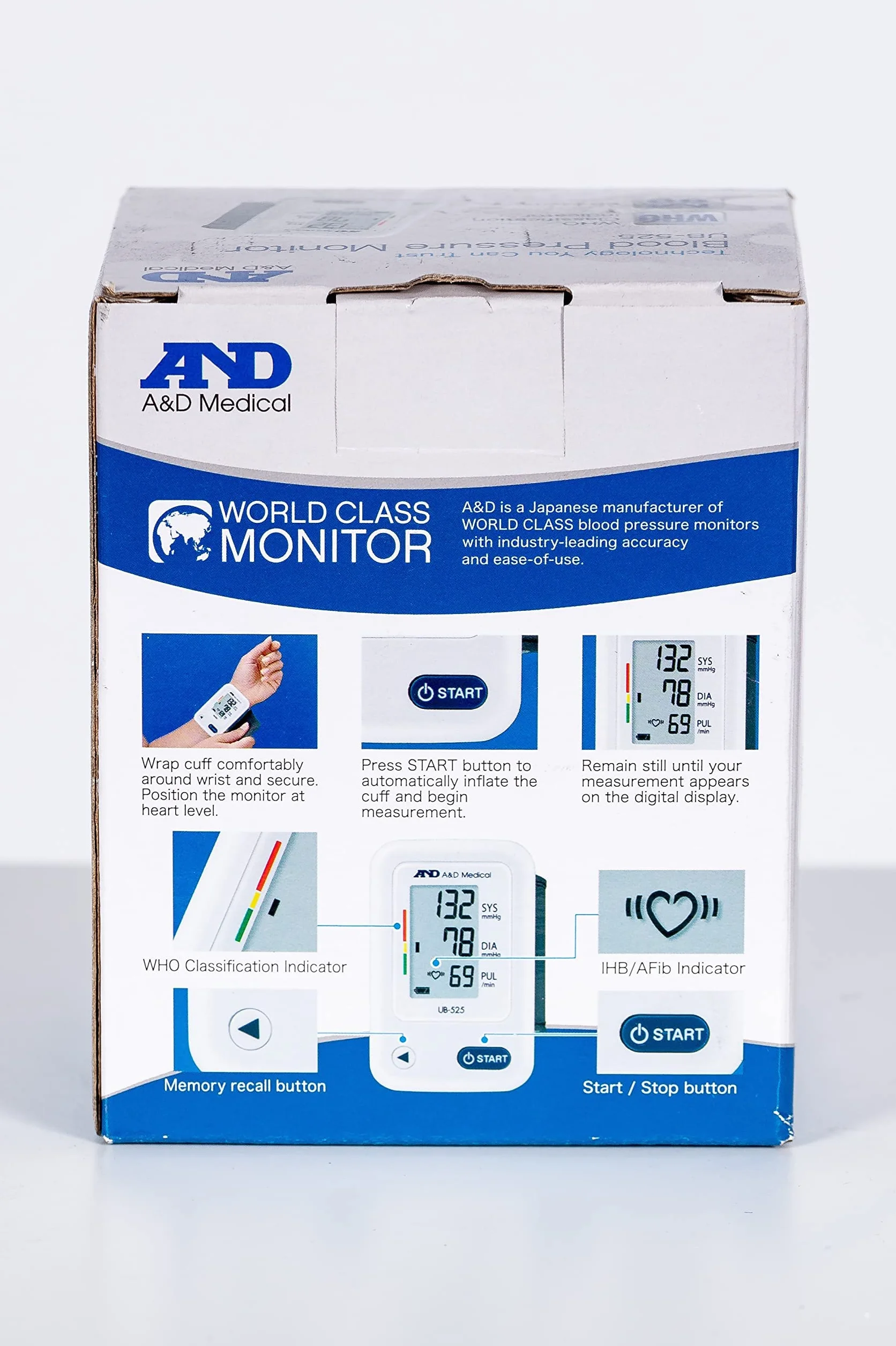 A&D Medical UB-525 Ciśnieniomierz Nadgarstkowy, kolor biały
