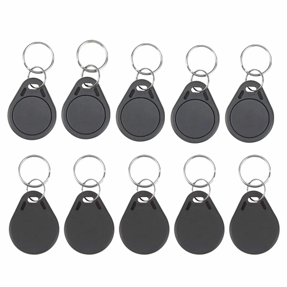 (opakowanie 100) HFeng 13,56 MHz RFID Kontrola dostępu Breloki zbliżeniowe MF 1 k Breloki Smart IC Keycard do drzwi Home System nfc etykieta tokenowa (szary)