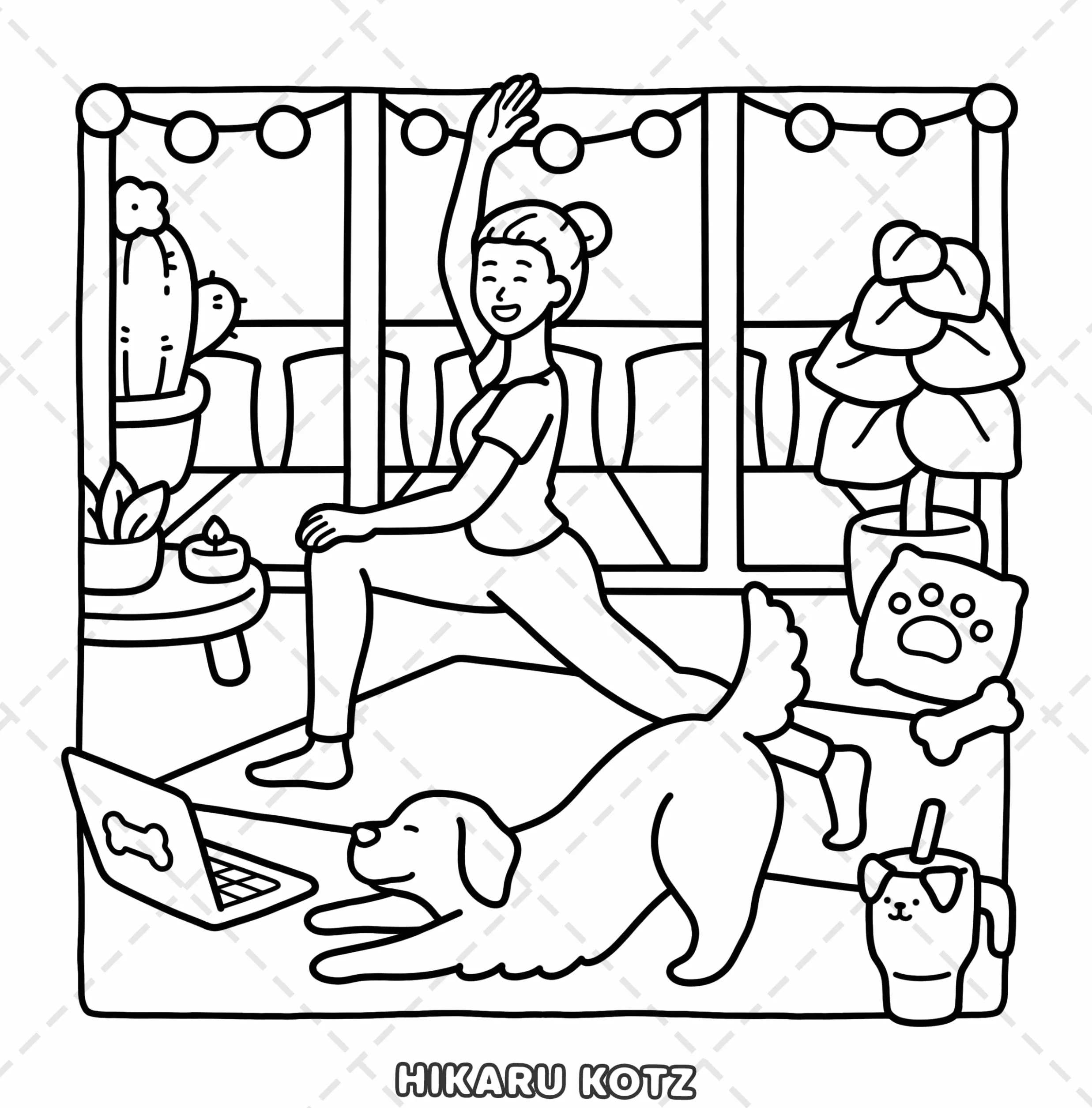 Dog Moments: Puppy Life Coloring Book for Adults and Teens
