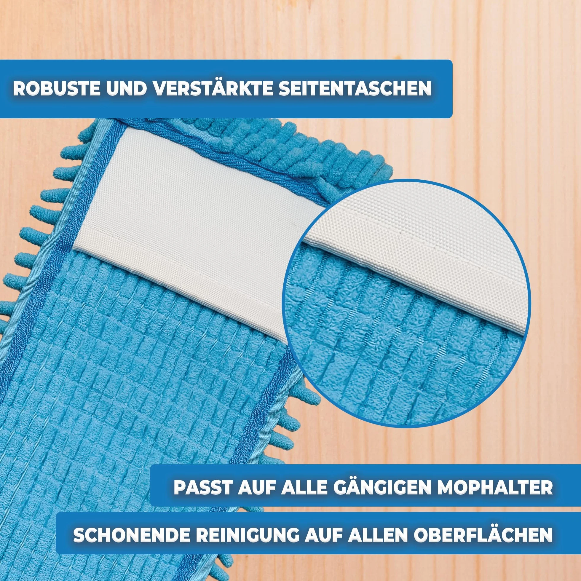 10 x profesjonalny zestaw wymiennych szenilowych mopów szenilowych do mopa szenilowego - 50 cm - mop szenilowy z mikrofibry do delikatnych podłóg - mop z mikrofibry do pielęgnacji podłóg do wszystkich