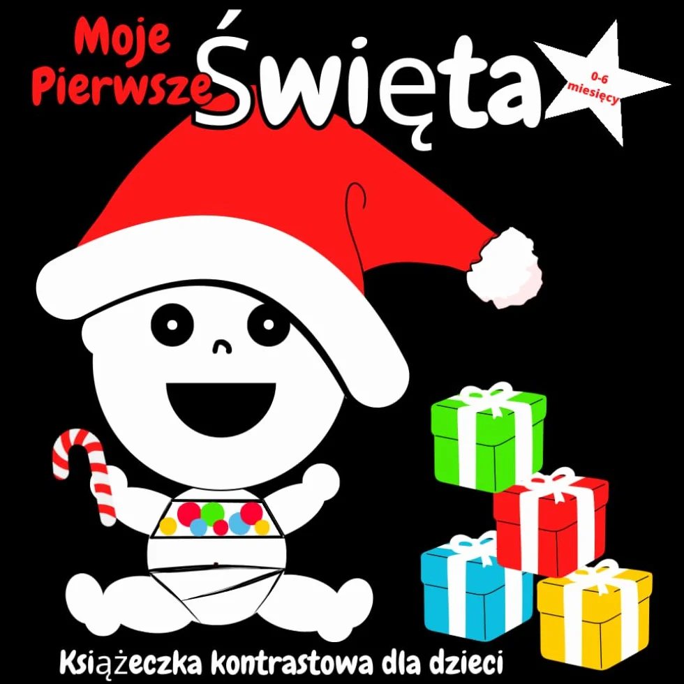 Moje Pierwsze Święta Książeczka kontrastowa dla dzieci 0-6 miesięcy: stymuluje i wspomaga rozwój wzroku dziecka Wczesna nauka pamięci Przejrzyste i ... o pierwsze kolory które widzi dziecko