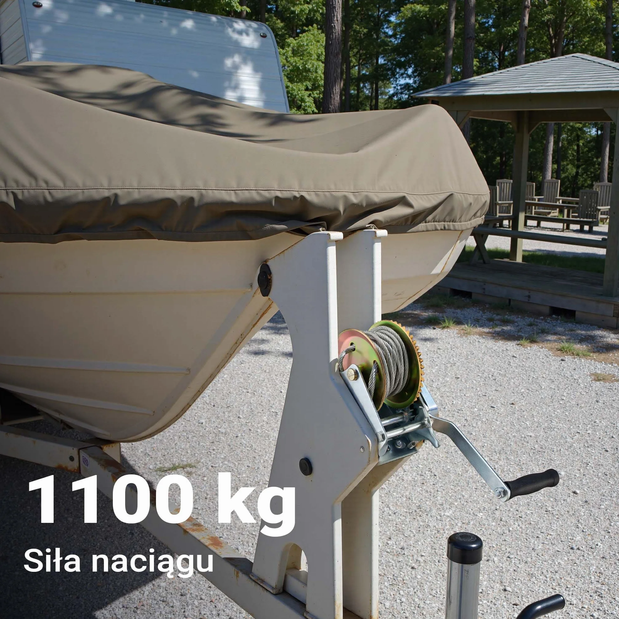 Wiltec ręczna wciągarka linowa 1100kg przełożenie 4:1 8:1 170x175x240mm lina 8m