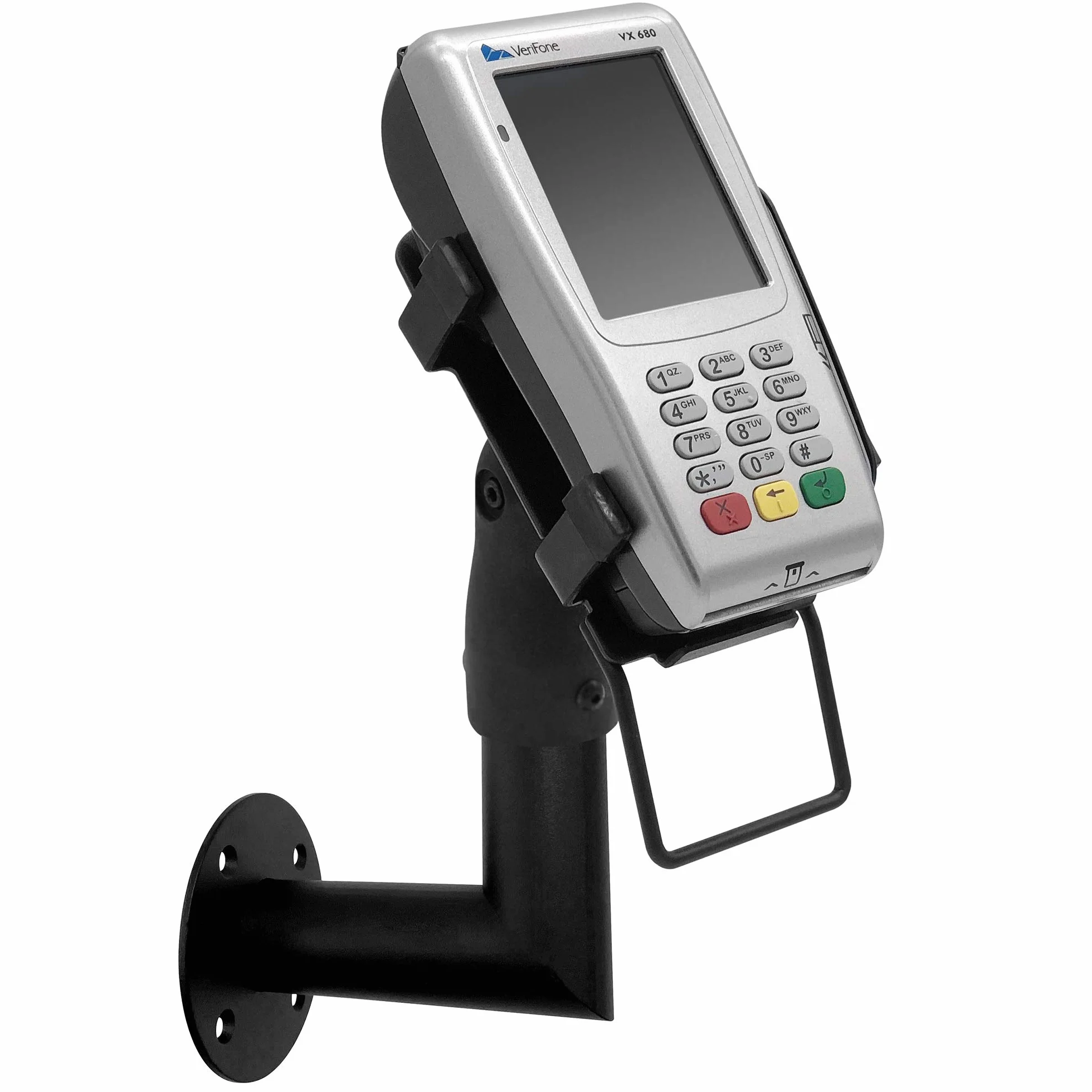 Ergonomiczny uchwyt do terminala płatniczego VeriFone VX 680 - uchwyt terminala płatniczego z uchwytem, obrót o 180°, nachylenie 45°, montaż od ściany do ściany