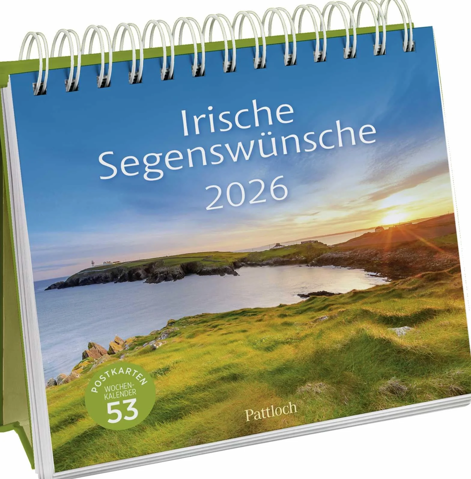 Postkartenkalender 2026: Irische Segenswünsche: Wochenkalender zum Aufstellen, Tischkalender mit Spiralbindung und 53 Postkarten zum Heraustrennen