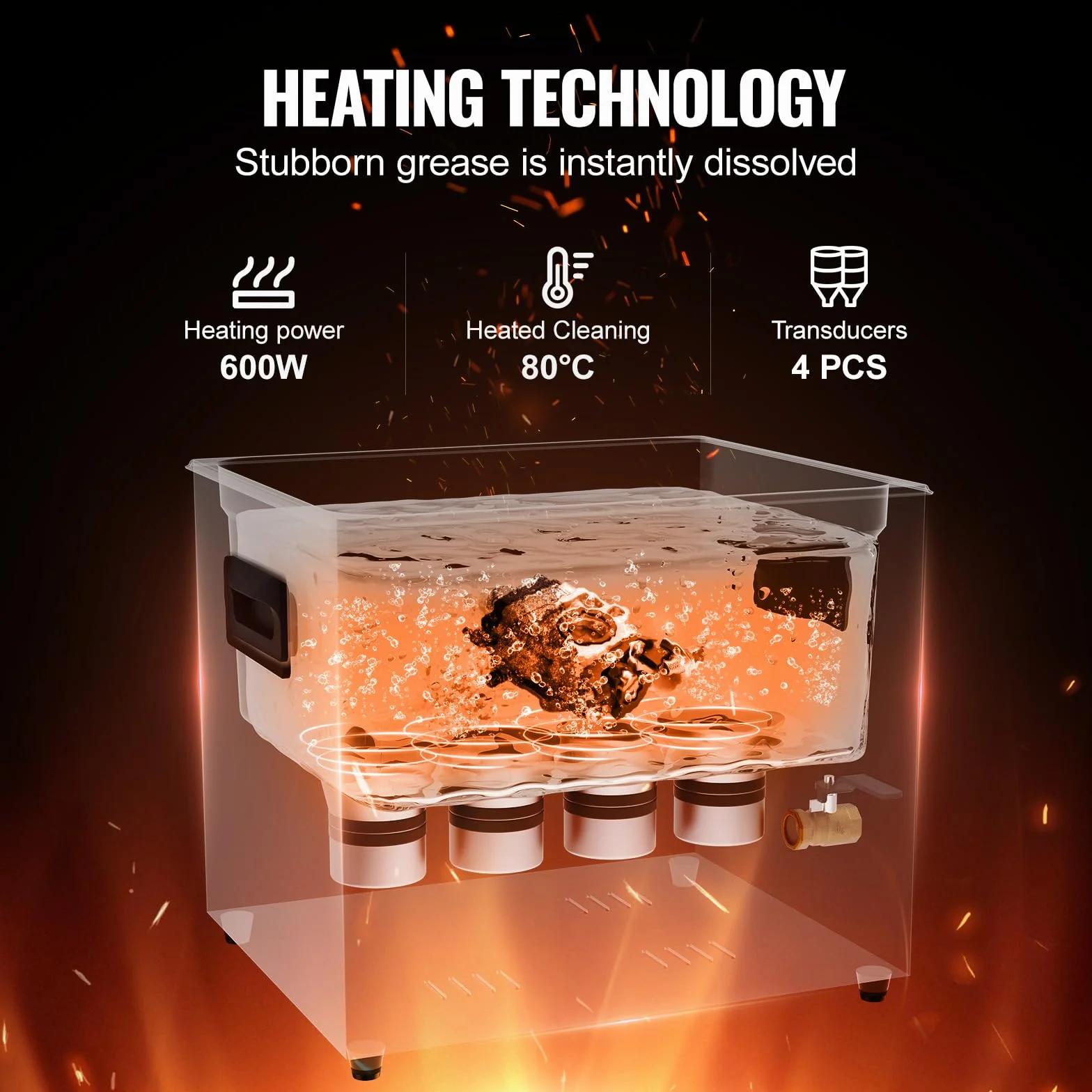 VEVOR Cyfrowa myjka ultradźwiękowa 10 l 240 W, z delikatnym trybem i ulepszonym odgazowywaniem, przemysłowa myjka ultradźwiękowa 40 kHz z podgrzewaczem czasowym do pojemników, biżuterii
