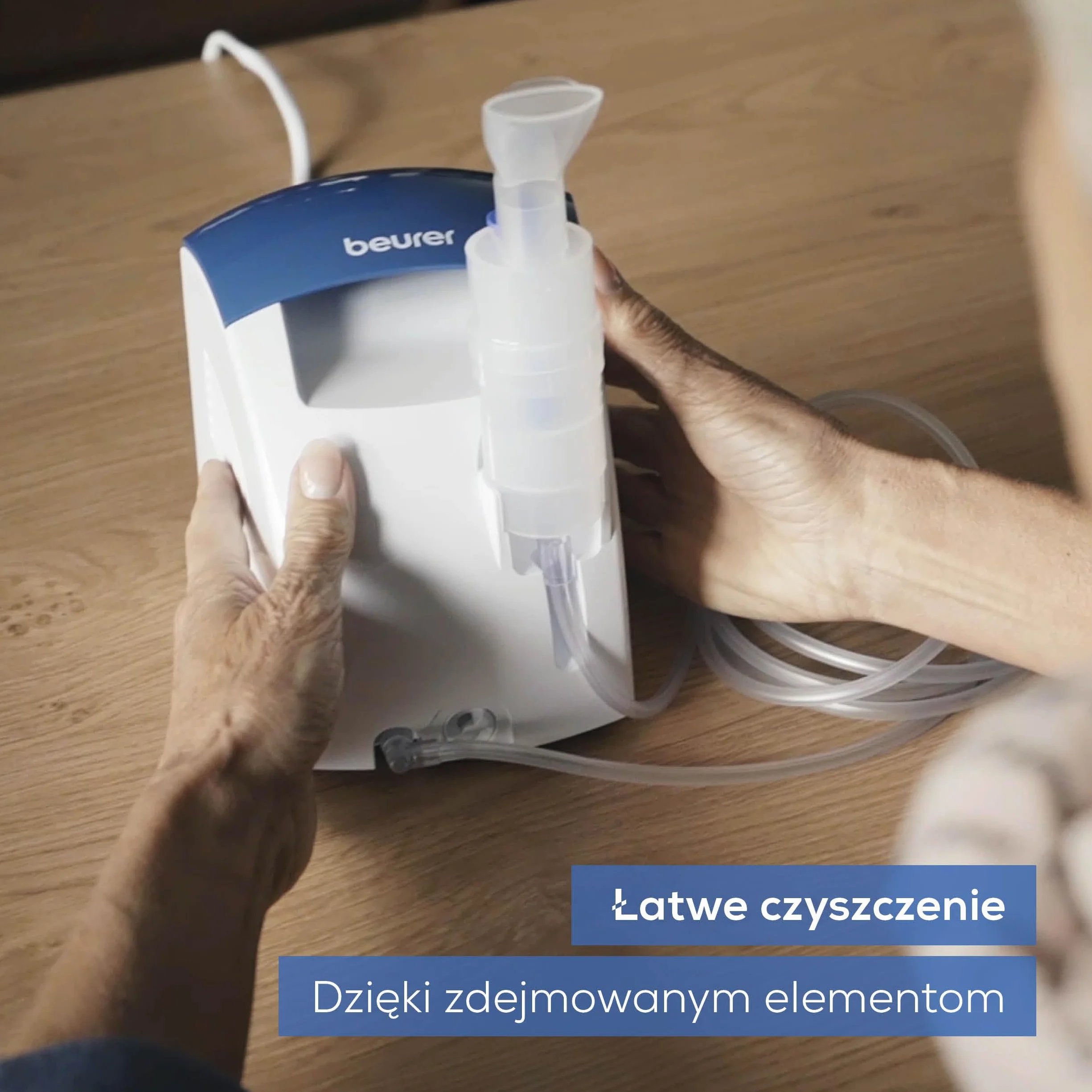 Beurer IH 26 Inhalator, Nebulizator z prysznicem do nosa, wysoka wydajność nebulizacji, inhalator do leczenia chorób dróg oddechowych takich jak astma i przeziębienie, dla dzieci i dorosłych