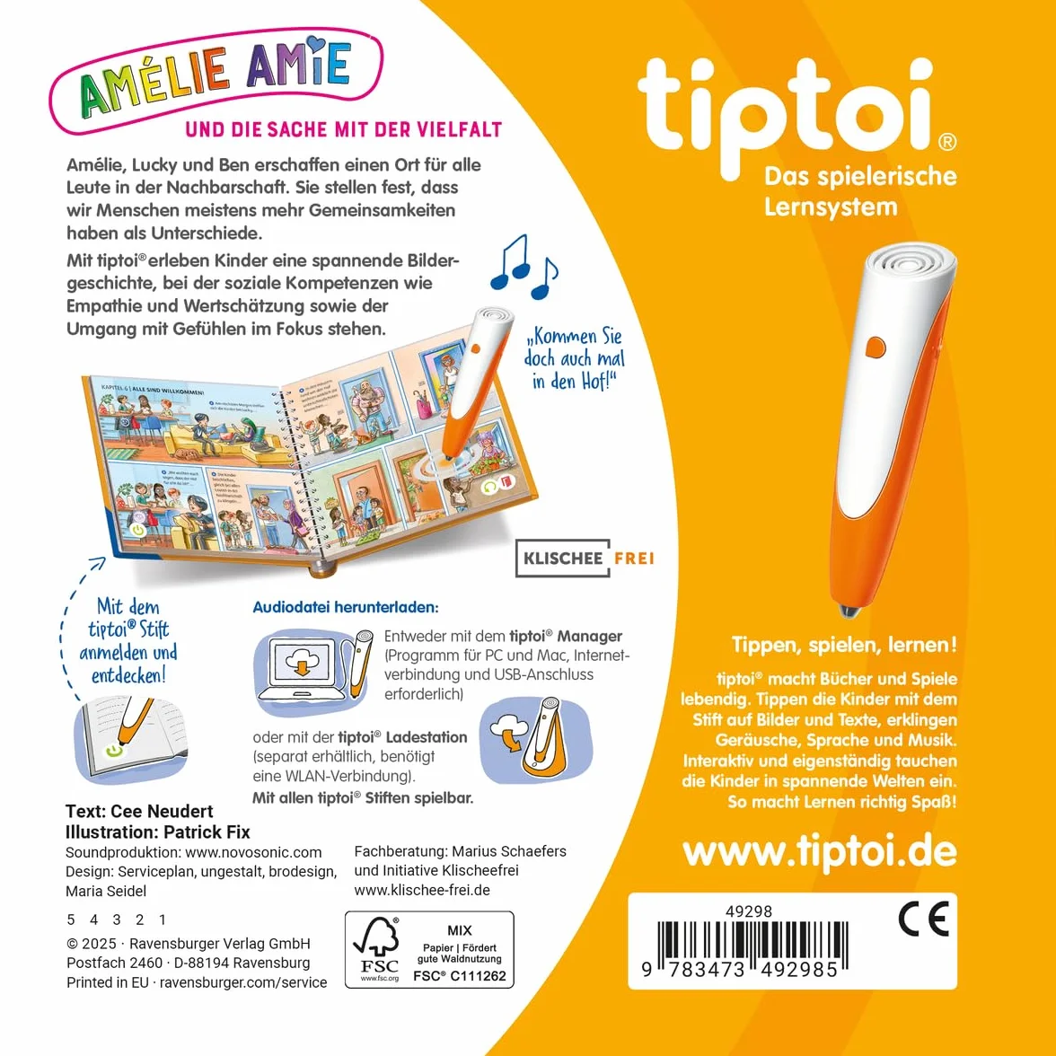 tiptoi® Bildergeschichten über den Umgang mit Gefühlen - Amélie Amie und die Sache mit der Vielfalt