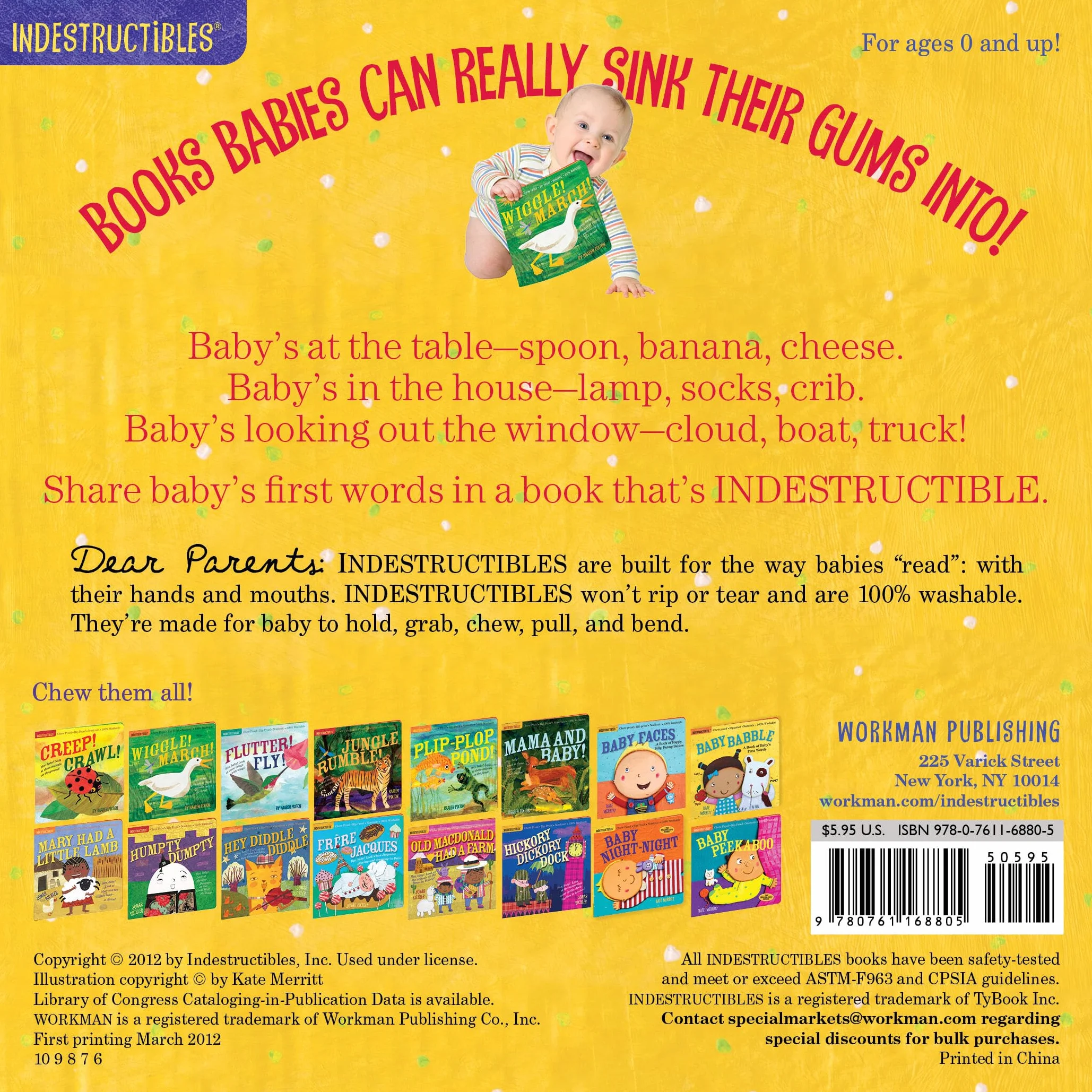 Indestructibles: Baby Babble: A Book of Baby's First Words: Chew Proof - Rip Proof - Nontoxic - 100% Washable (Book for Babies, Newborn Books, Safe to Chew)