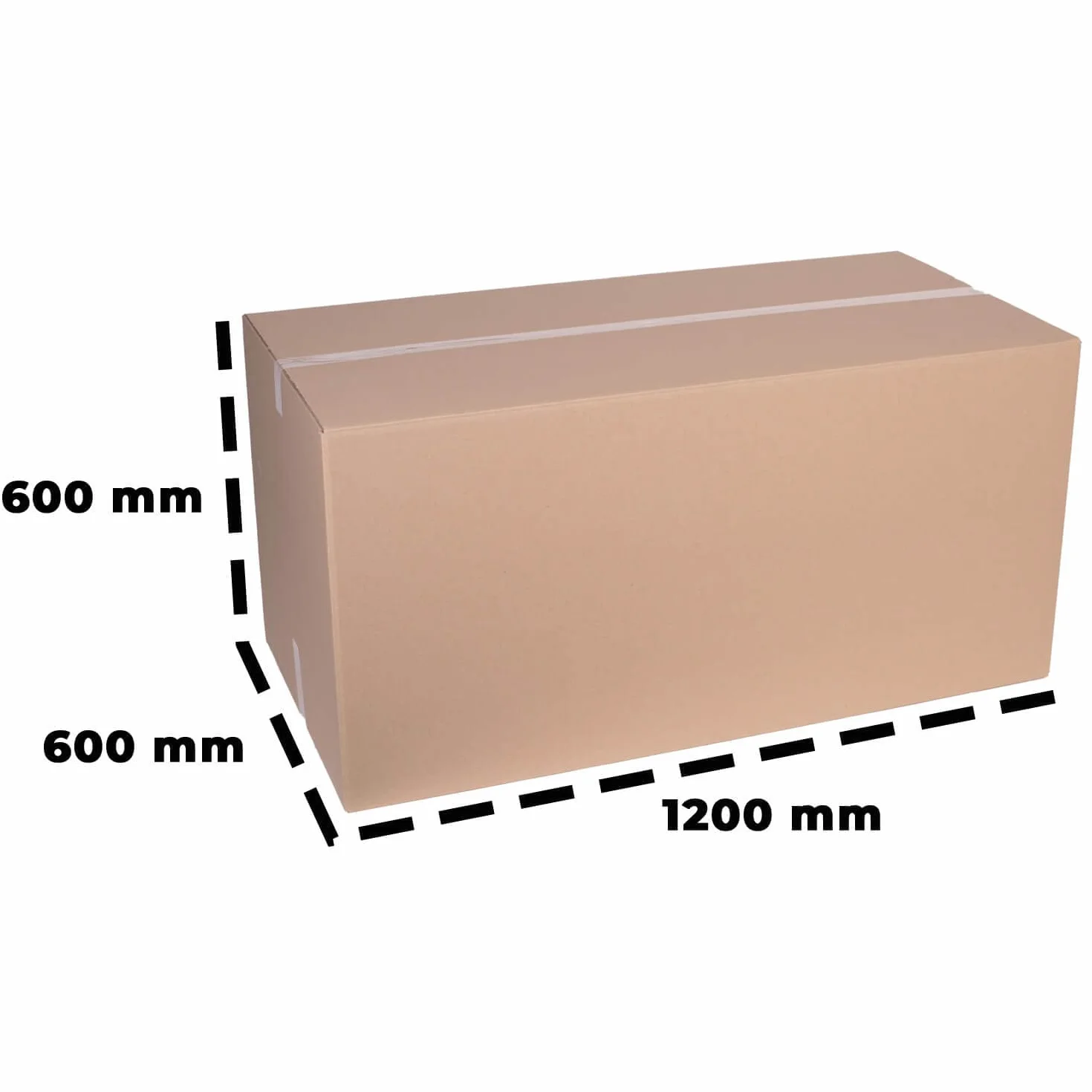 Karton wysyłkowy składany 1200 x 600 x 600 mm brązowy z tektury falistej