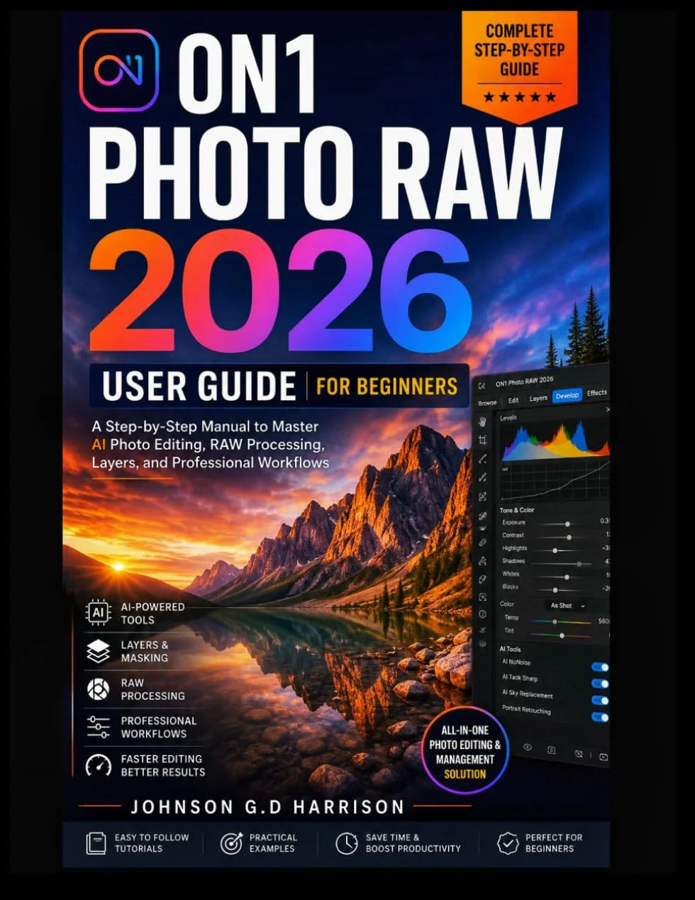 ON1 PHOTO RAW 2026 USER GUIDE FOR BEGINNERS: A Step-by-Step Manual to Master AI Photo Editing, RAW Processing, Layers, and Professional Workflows