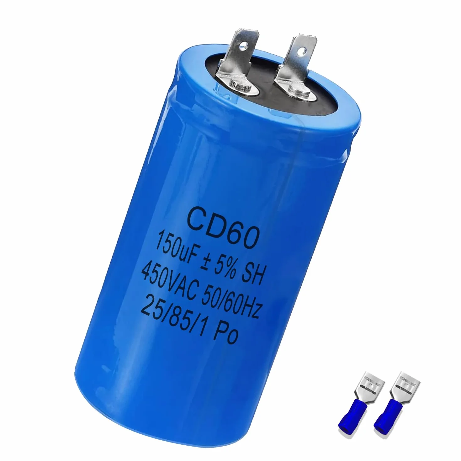 Iruihoo CD60 kondensator silnikowy 150µF 450 V kondensator 50/60 Hz kondensator rozruchowy 150UF wtyczka do silnika elektrycznego