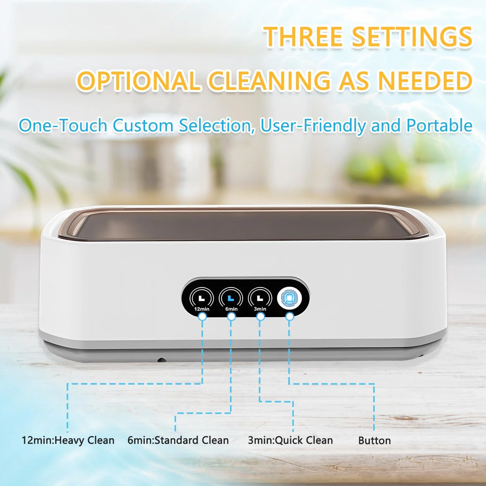 Myjka Ultradźwiękowa 650ML Ultrasoniczne Urządzenie do Czyszczenia 49000HZ z Cyfrowym Wyświetlaczem do Biżuterii Okularów Zegarków Protez Pędzli do Makijażu Monety Wyjątkowy Tryb Degas