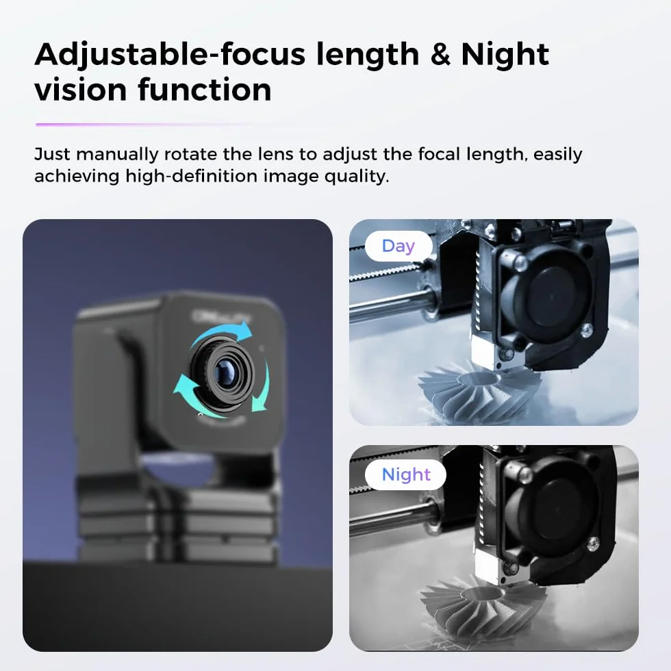 Creality Oficjalna kamera Nebula, 24-godzinny monitoring, automatyczne tworzenie filmów poklatkowych, kompatybilny z Sonic Pad/Nebula Pad/Ender 3 V3 KE/CR 10