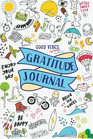 Good Vibes Gratitude Journal: For Teens, Tweens, Boys, Girls, Kids - Cute Mindfulness Diary with Prompts - Gifts for Teenagers