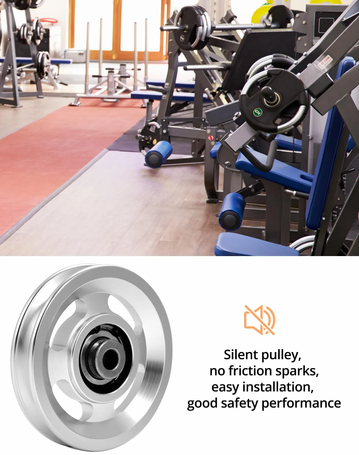 QWORK Koło pasowe 95 mm, stop aluminium, 300 kg, 4 szt