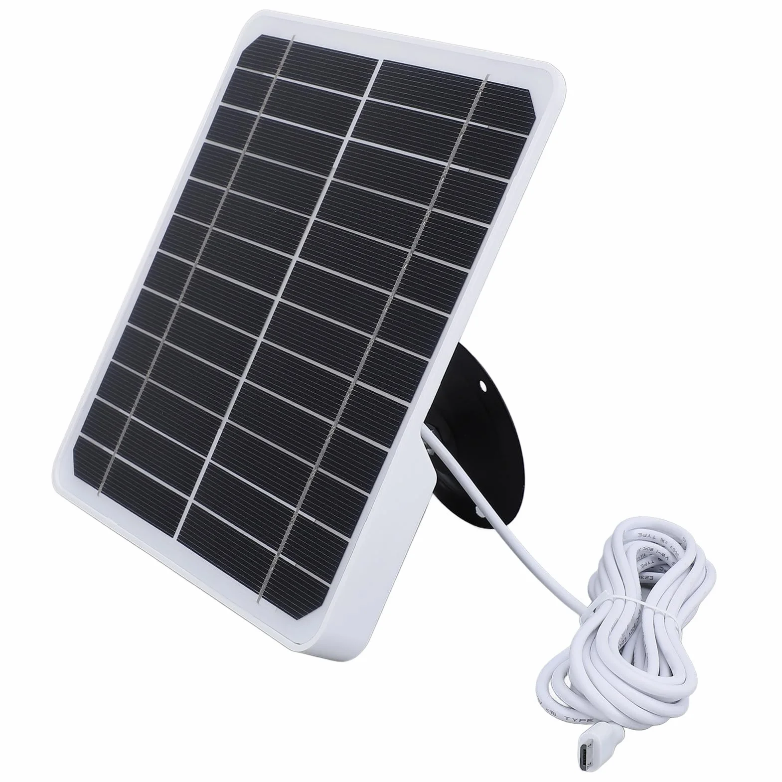 Semme Panele słoneczne do kamer, panel słoneczny z kamerą z panelem słonecznym z kablem ładującym 9,8 stóp 20 W 5 V do montażu na ścianie monokrystaliczna ładowarka