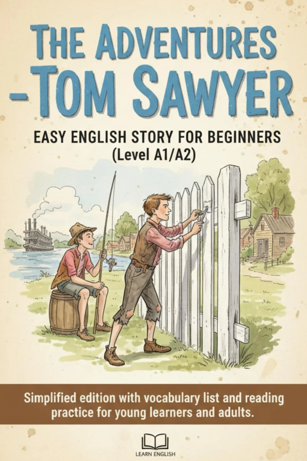 The Adventures of Tom Sawyer – Easy English Story for Beginners (Level A1/A2): Simplified edition with vocabulary list and reading practice for young learners and adults.
