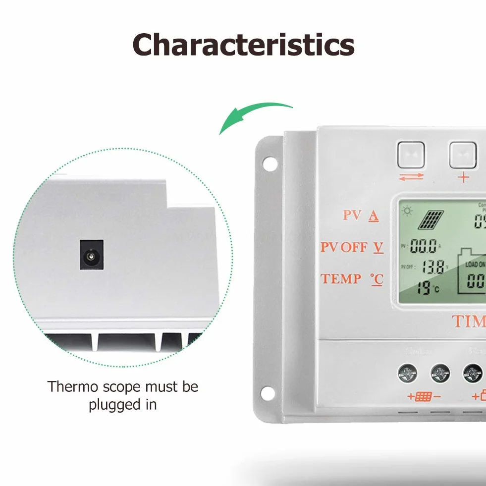SolaMr 10A Solar Charge Controller 12V/24V Auto Identification Voltage Intelligent Regulator z wyświetlaczem LCD - M10