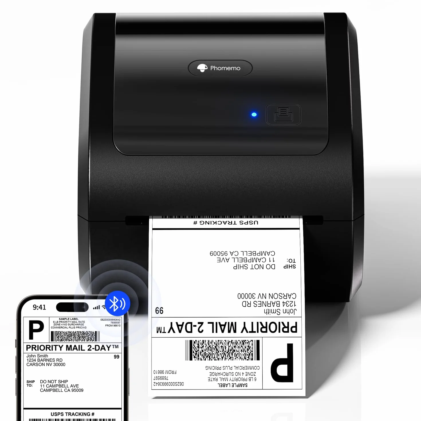 Phomemo 520BT - 4x6 termiczna drukarka etykiet Bluetooth do DHL, UPS, wysyłka paczek, kompatybilna z małymi firmami, ebay i Amazon