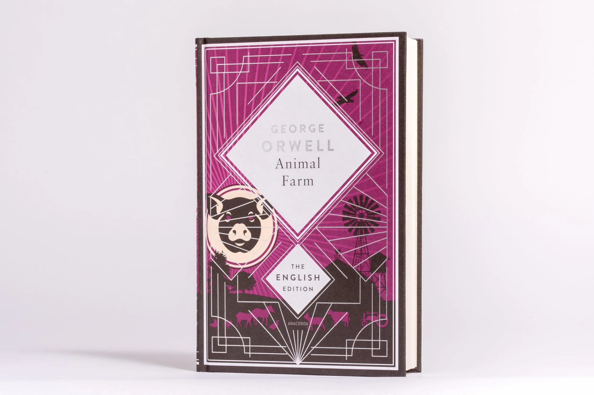 Animal Farm by George Orwell. English Edition: A special edition hardcover embossed with silver foil