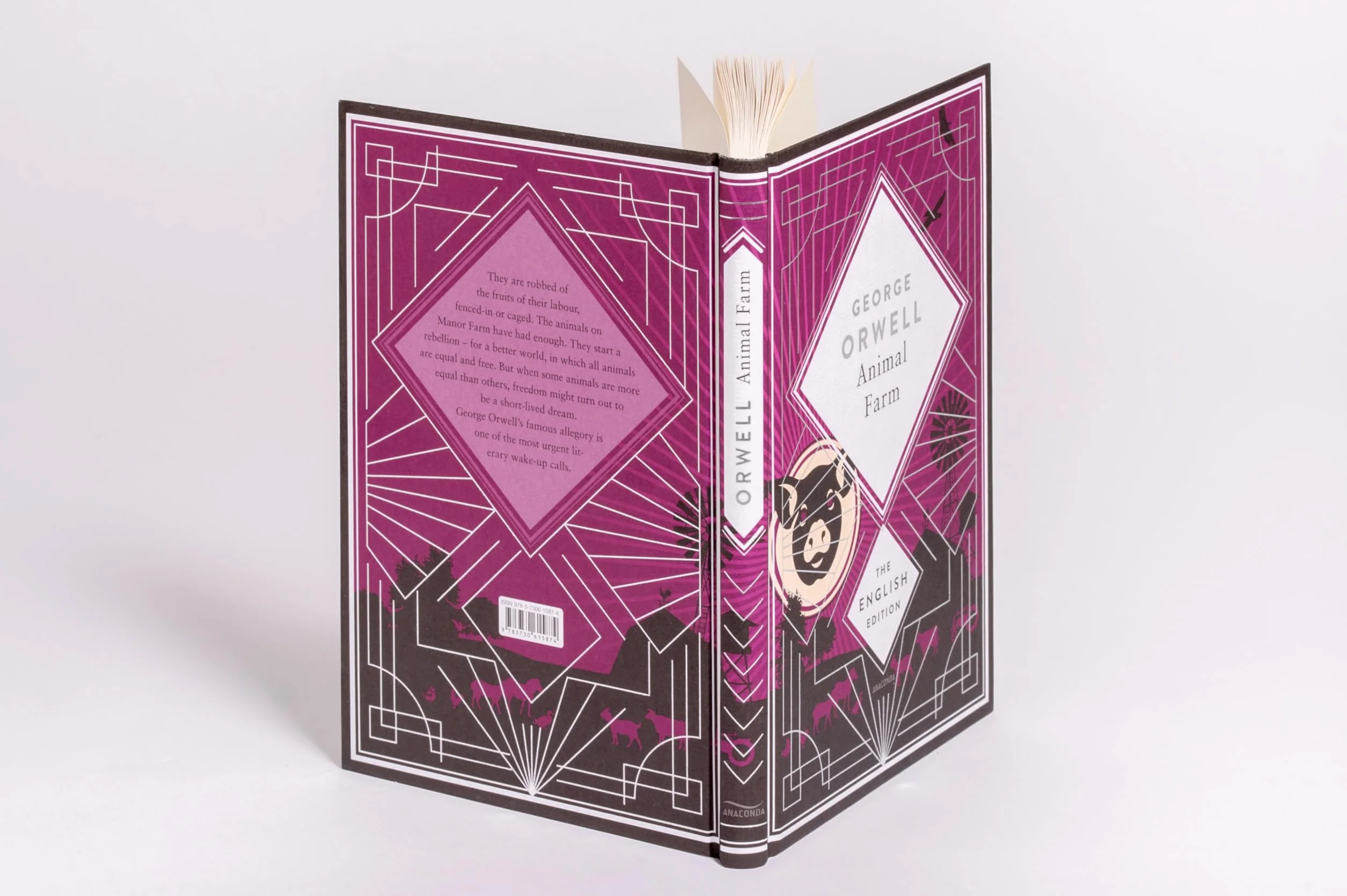 Animal Farm by George Orwell. English Edition: A special edition hardcover embossed with silver foil