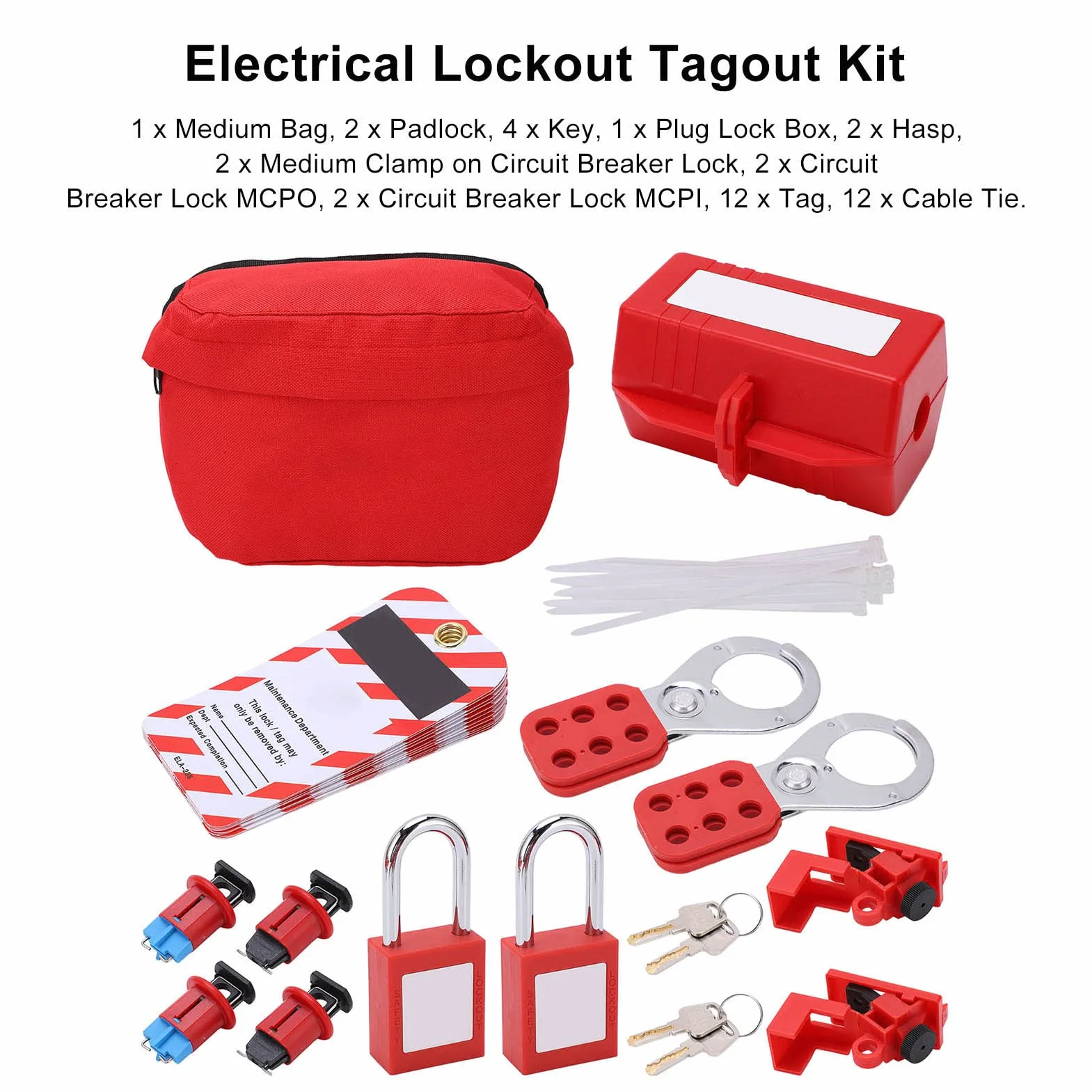 Zabezpieczenie Zasilania Elektrycznego Przerywacz Blokady Zestaw Tagout Kłódka Bezpieczeństwa Zestaw Zamków Loto do Przemysłowych Kłódek z Kluczem