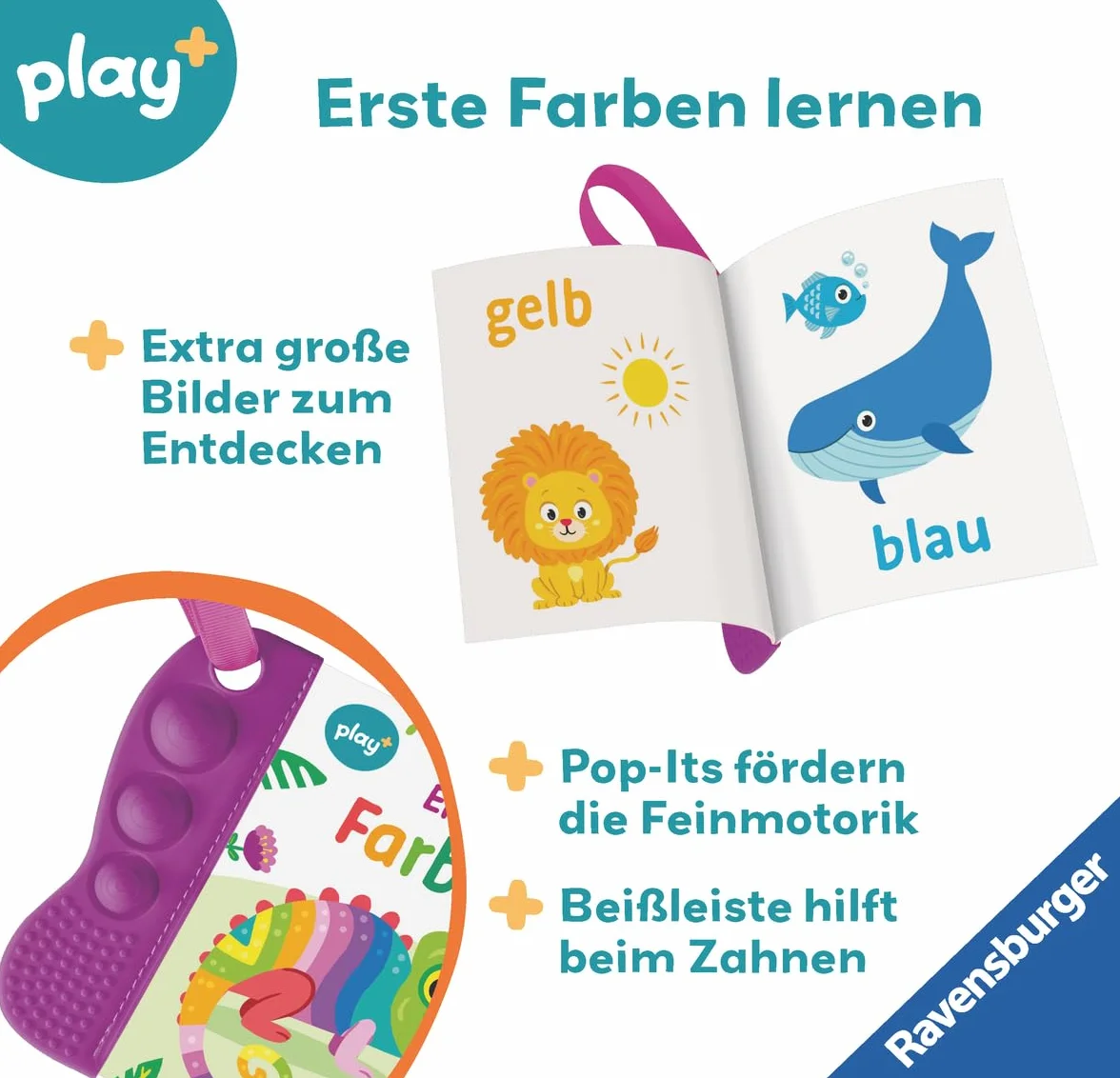 Play+ flip&pop Erste Farben - ab 6 Monate: Mein allererstes Beißbuch