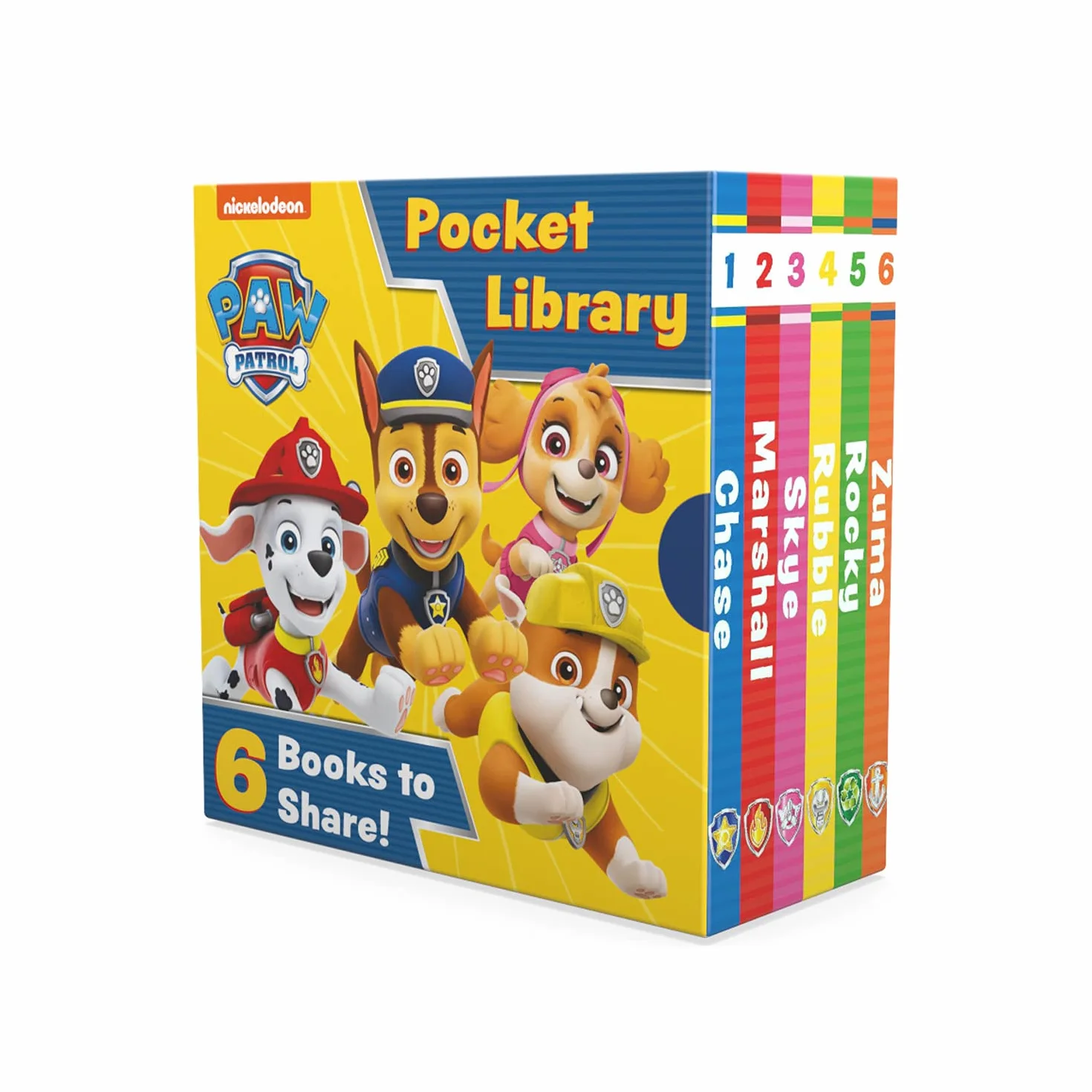 Paw Patrol Pocket Library: Six illustrated story mini board books for children aged 1, 2, 3, 4 based on the Nickelodeon TV Series