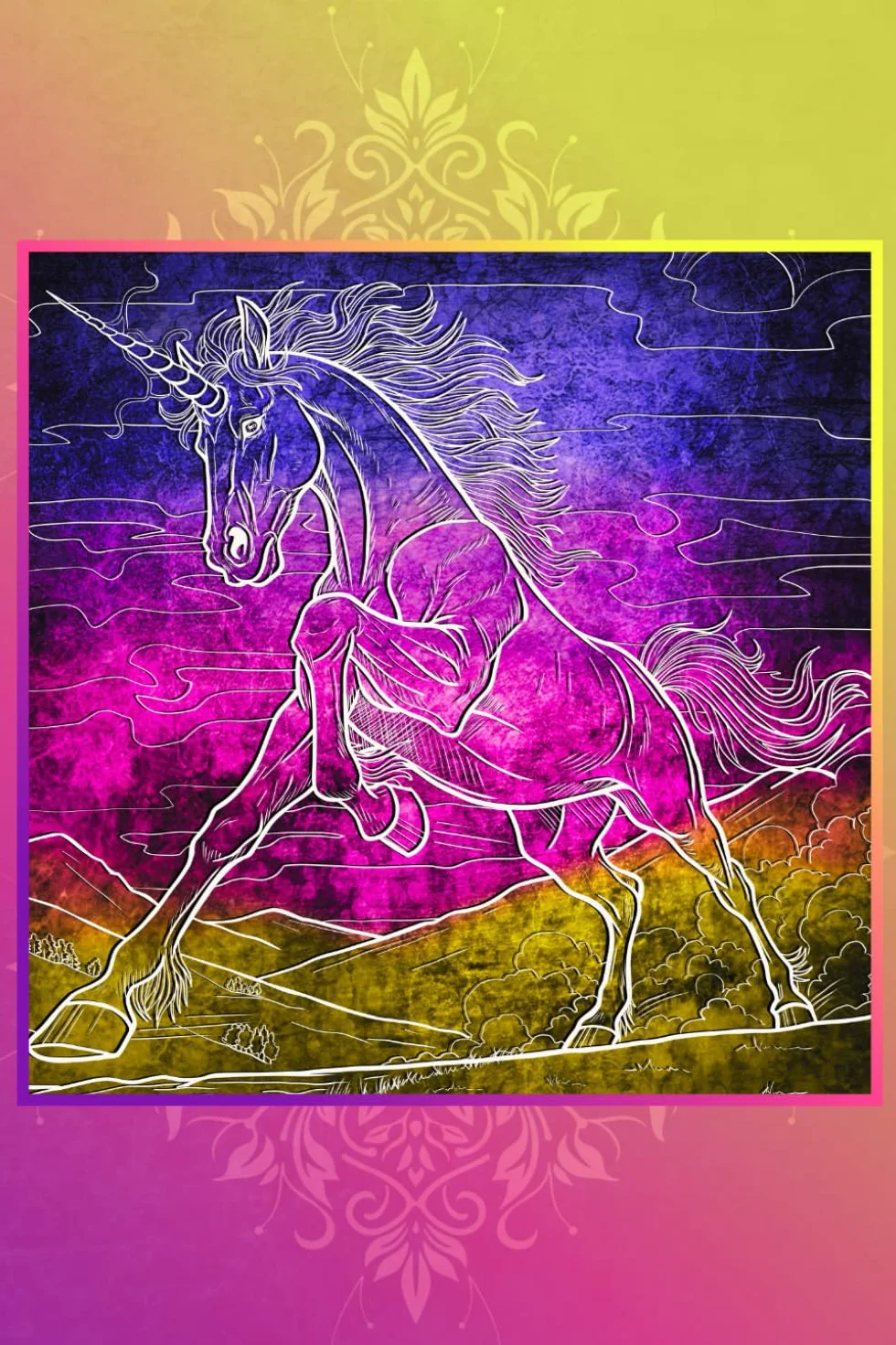 Enchanted Unicorn: Lined Notebook & Journal: 120 Lined Pages Ruled - For Fantasy Lovers, Dreamers, Believers & Magic Seekers. Features Whimsical Unicorn Art Cover