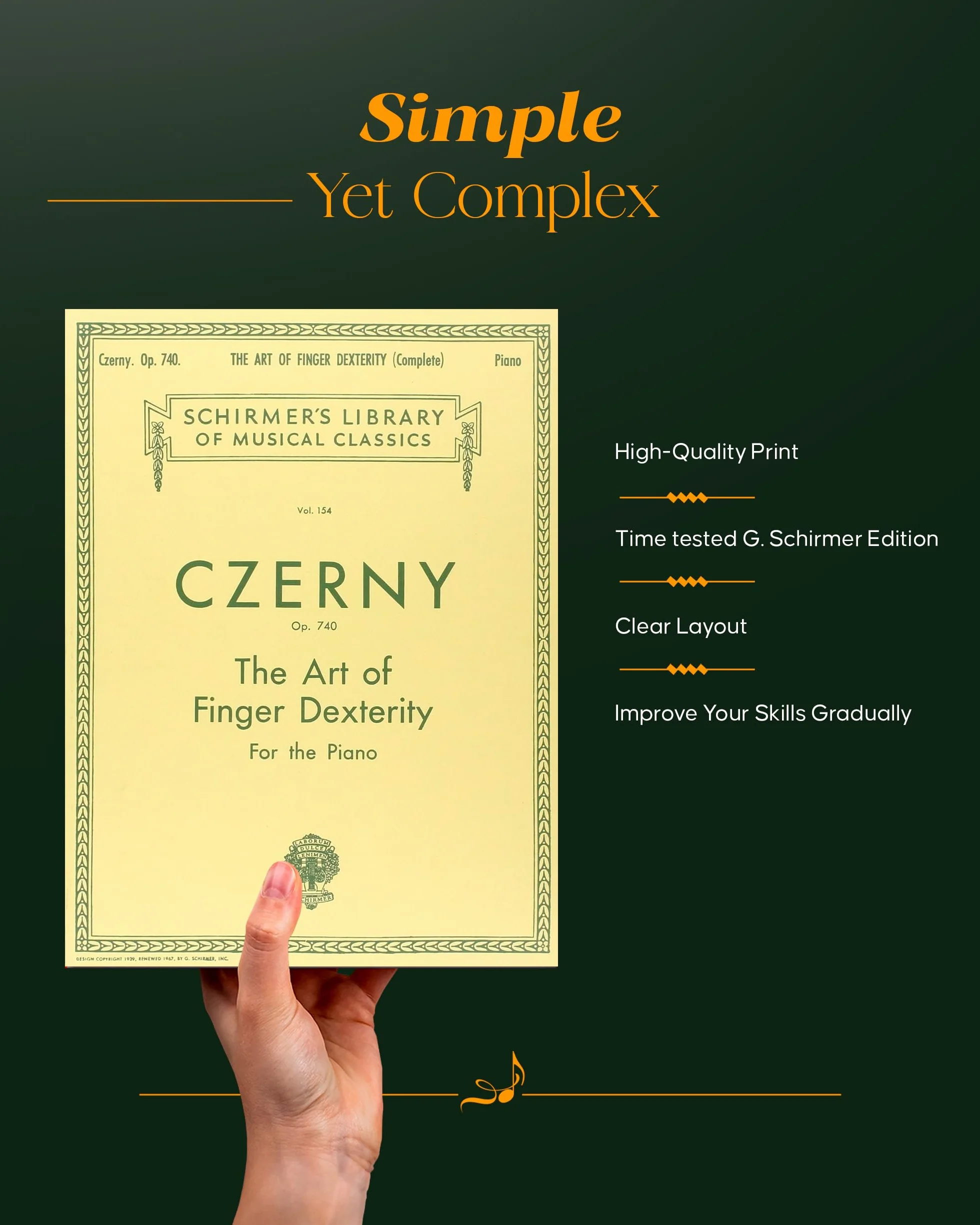 Carl czerny: the art of finger dexterity op.740 (complete) piano: Schirmer Library of Classics Volume 154 Piano Technique