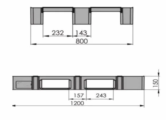 PALETA PLASTIKOWA 120x80 | AŻUROWA NA PŁOZACH NIEBIESKA | 1280WN