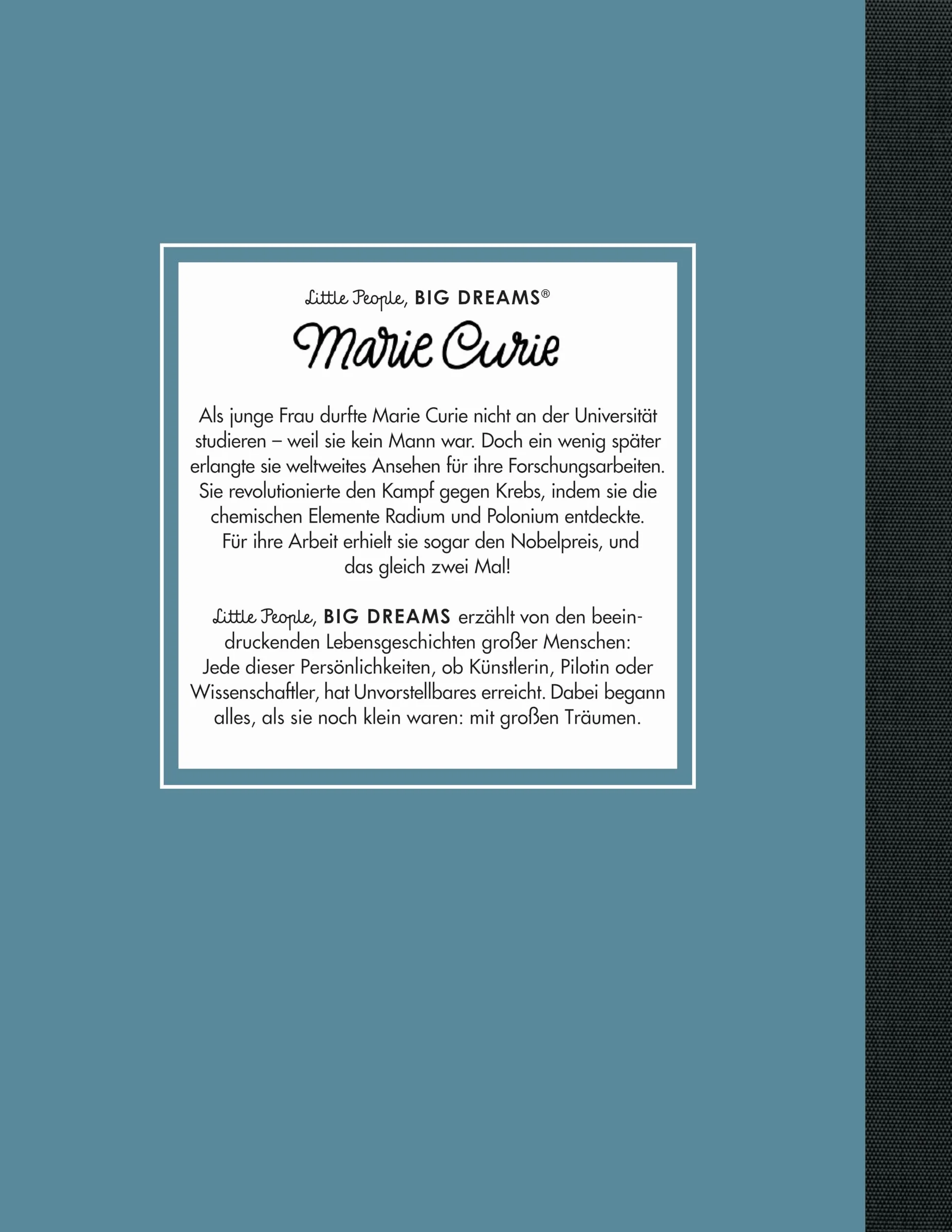 Marie Curie - Little People, BIG DREAMS (Deutsche Ausgabe): Kinderbuch ab 4 Jahre