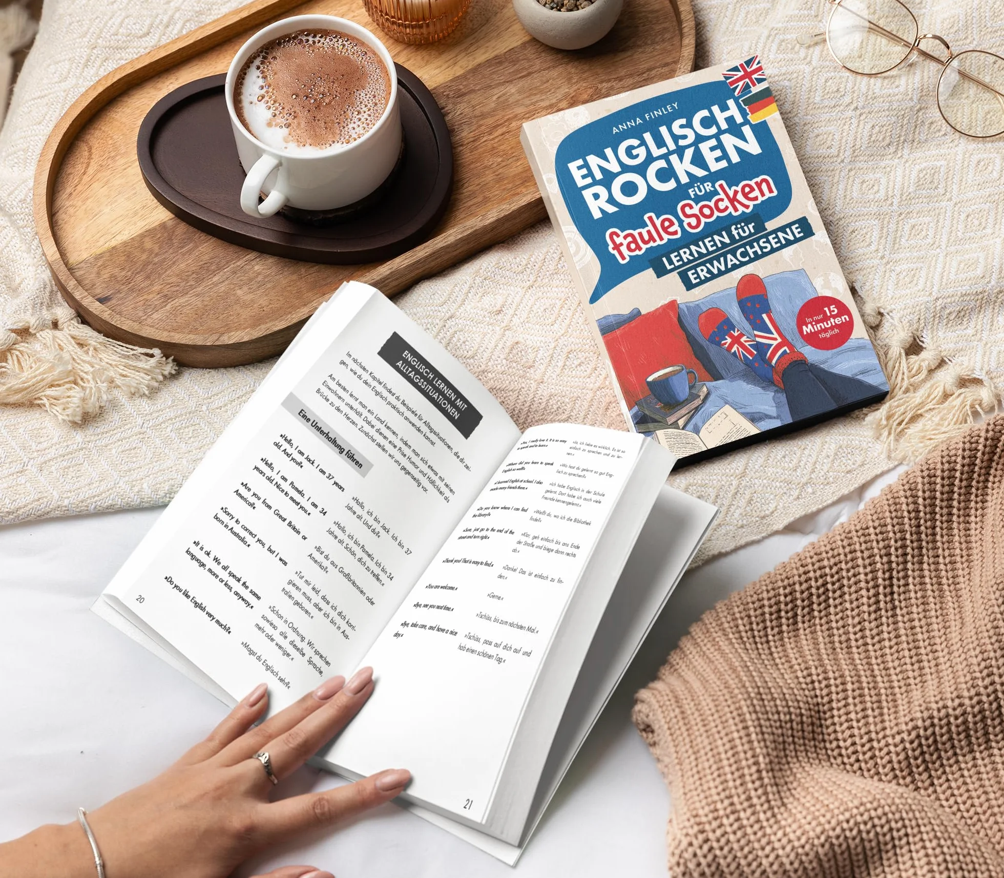 Englisch rocken für faule Socken – Lernen für Erwachsene: Verbessere dein Englisch in nur 15 Minuten täglich | Mit effektiven Lerntricks, spaßigen Übungen und praktischen Audiodateien