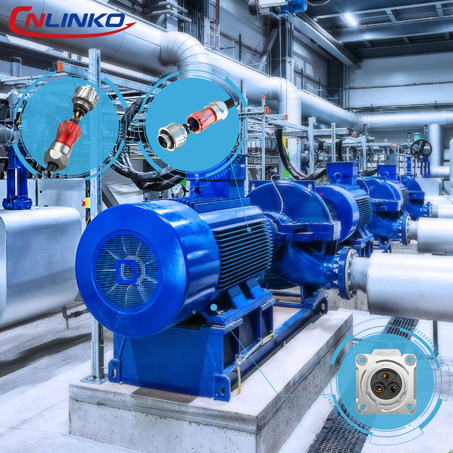 CNLINKO DH-24 2-biegunowe przemysłowe wodoszczelne złącze wtykowe, IP68, okrągłe złącze wtykowe, obudowa z twardego metalu zapobiegająca zakłóceniom, szybkozłączka, wtyczka lotnicza, gniazdo