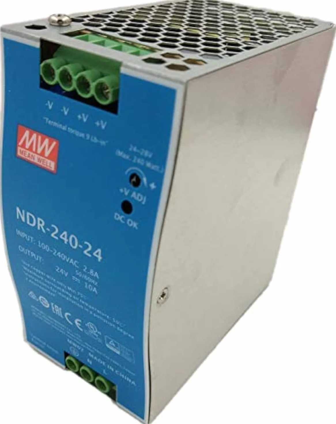 MEAN WELL oryginalny NDR-240-24 24 V 10 A meanwell NDR-240 24 V 240 W pojedynczy - produkcja przemysłowa DIN - zasilanie elektryczne