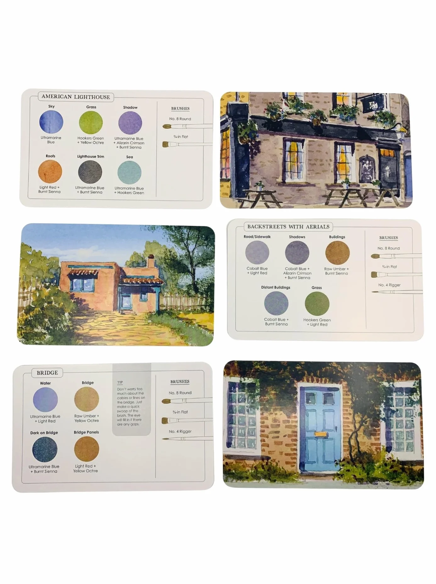 Watercolor Mixing Deck: Architecture: Quick Reference Color Palettes to Use at Home or on Location