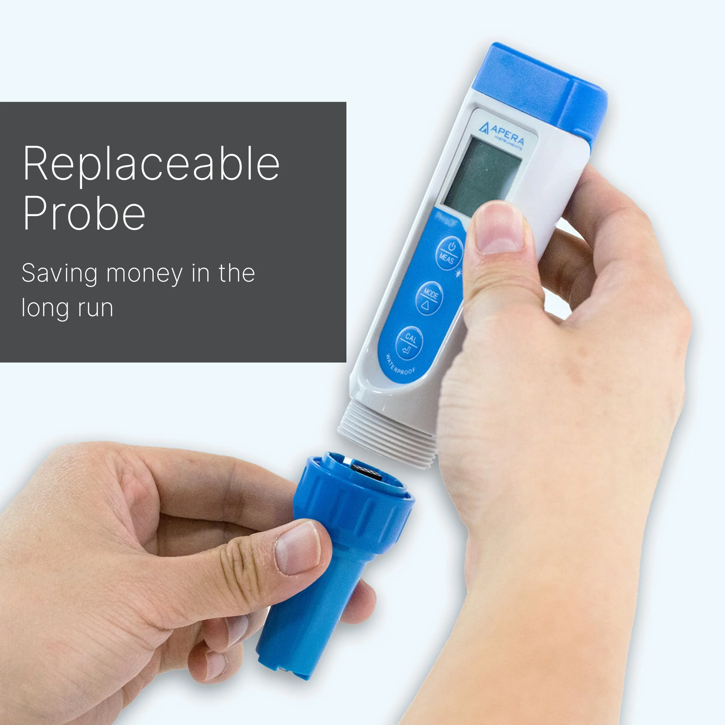 Apera Instruments PC60 Premium 5 w 1 miernik wieloparametrowy (pH, przewodność/EC, TDS, zasolenie, temperatura, dokładność pH 0,01/1%, wymienna elektroda, wodoodporny)