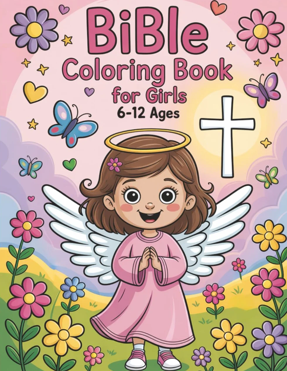 Bible Coloring Book for Girls Ages 6–12: Fun and Inspirational Christian Coloring Book for Kids – Perfect Gift for Communion, Easter, Christmas or Everyday Faith Learning