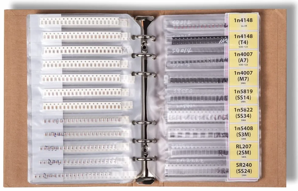 SMD SMT 1206 części elektronicznych asortyment książek, rezystor, kondensator, dioda, tranzystor, IC, opamp, lutowanie, 5435 sztuk
