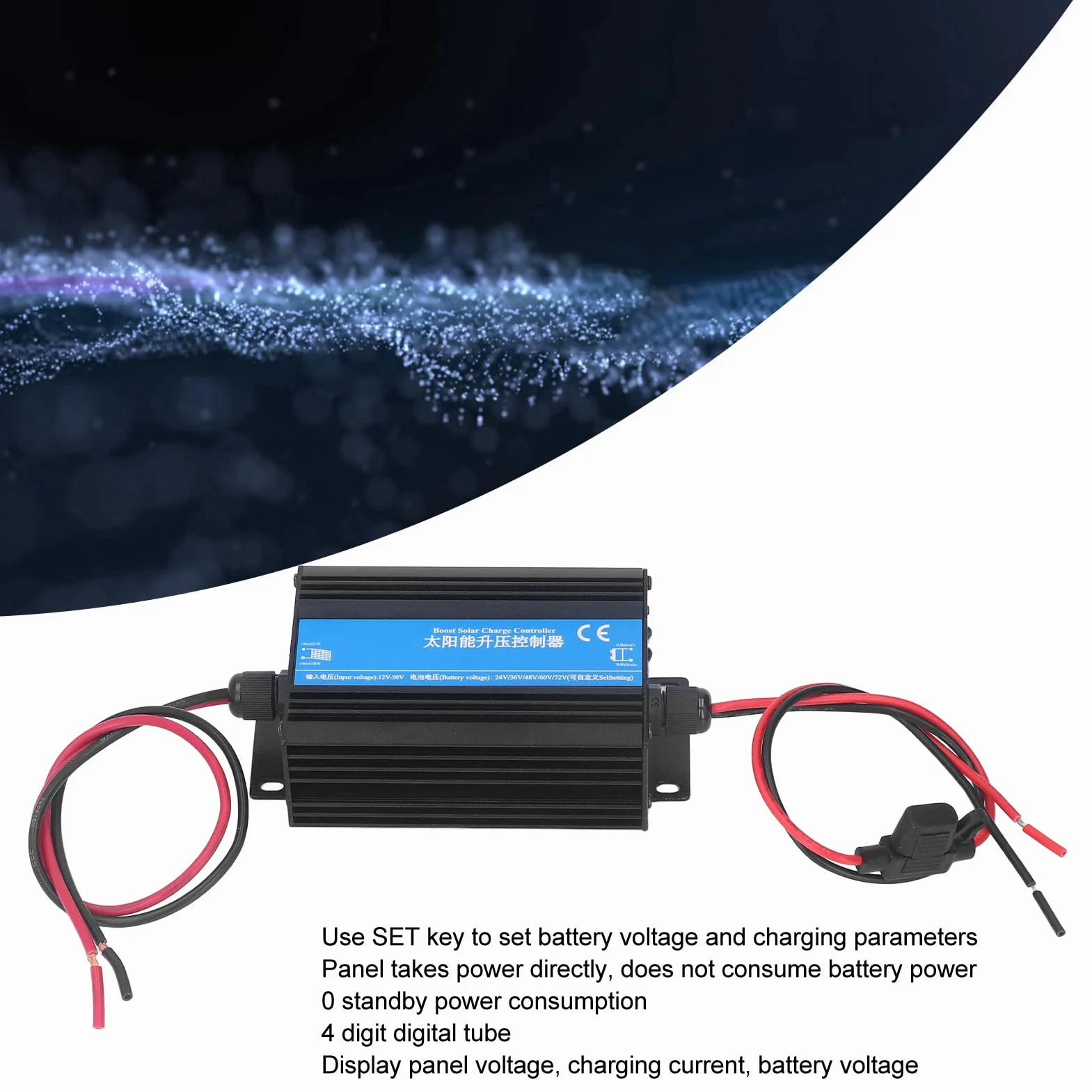 Solar Boost Controller, 24V 36V 48V 60V 72V 300W MPPT Elektryczna ładowarka Słoneczna Kontroler, Panel Słoneczny Bateria Kontrolera