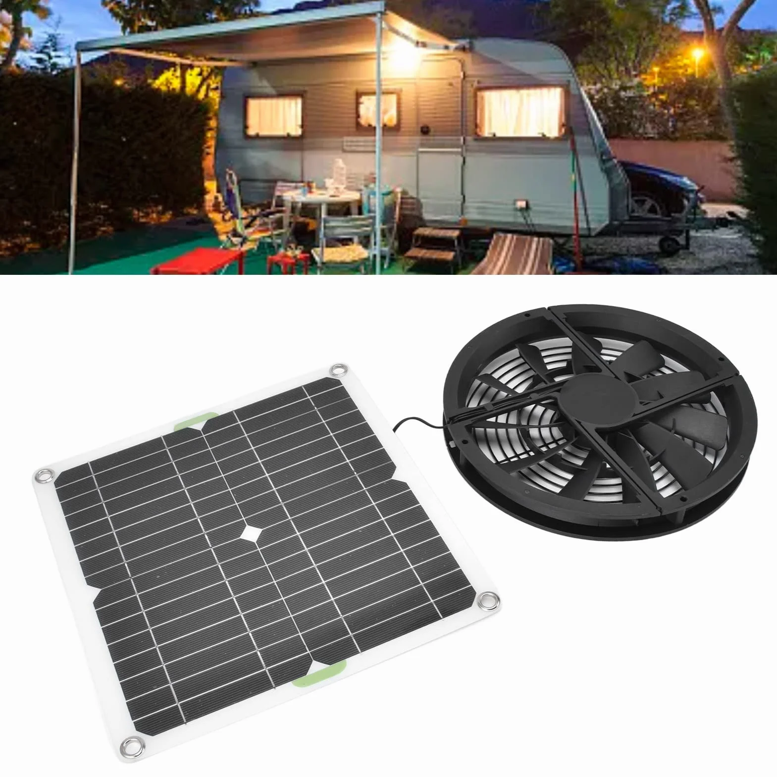 100W Solar Panel Fan Kit, Odporny Na Warunki Atmosferyczne Zasilany Energią Słoneczną Attic Ventilator, 12V 10in Panel Słoneczny Wentylator Wyciągowy dla Małych Kurników Szklarnie Szopy Domy Zwierząt