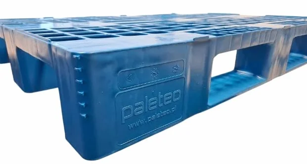 PALETA PLASTIKOWA 120x80 | AŻUROWA NA PŁOZACH NIEBIESKA | 1280WN