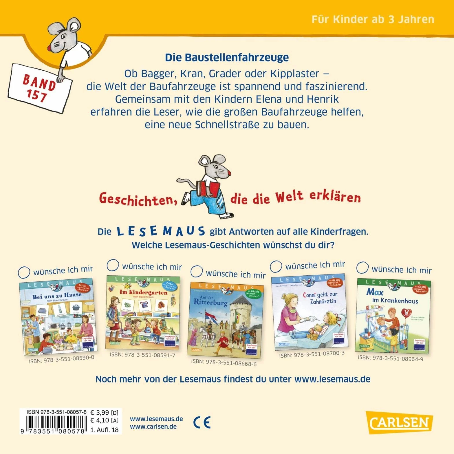Die Baustellenfahrzeuge: 157