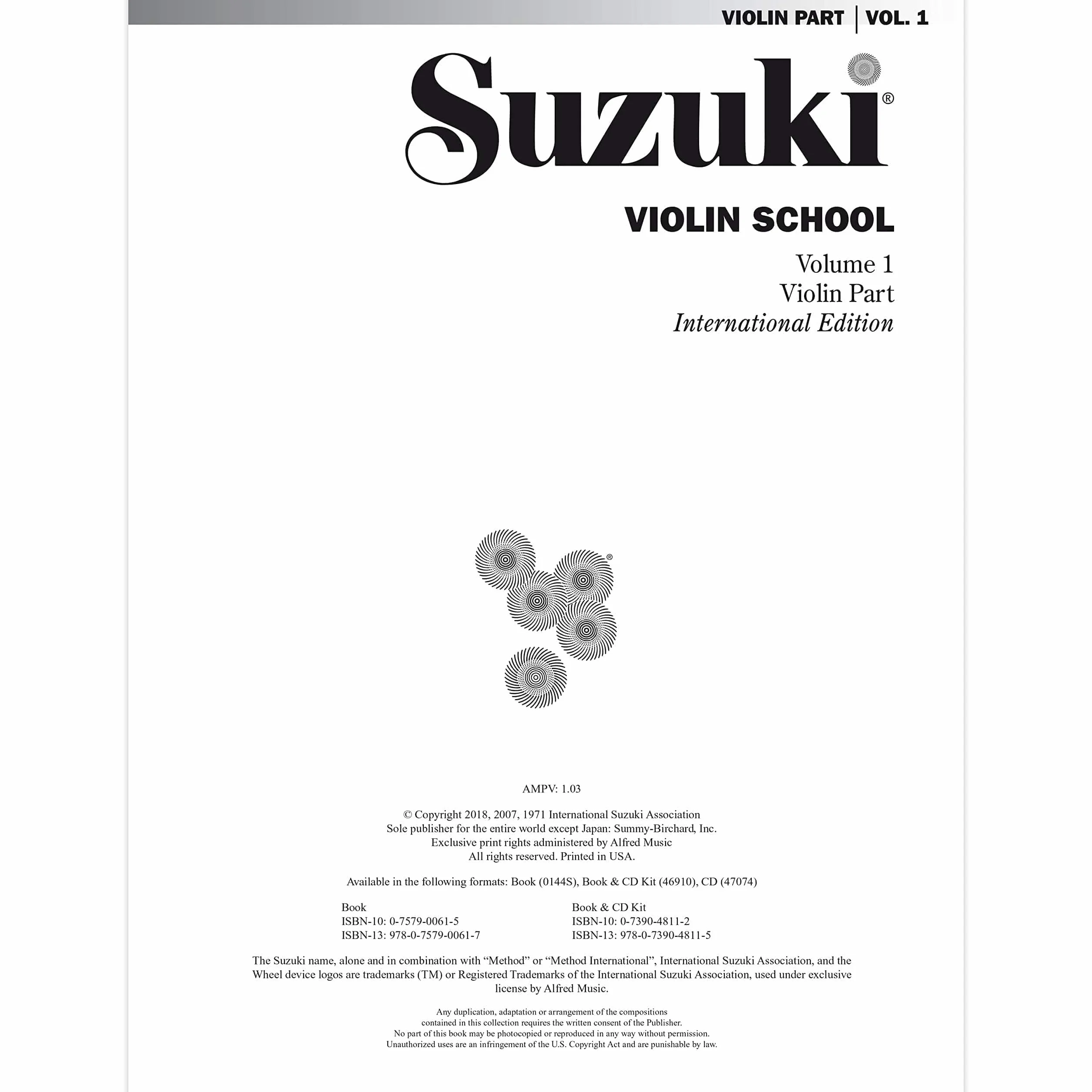 Suzuki Violin School, Vol 1: Violin Part: 01