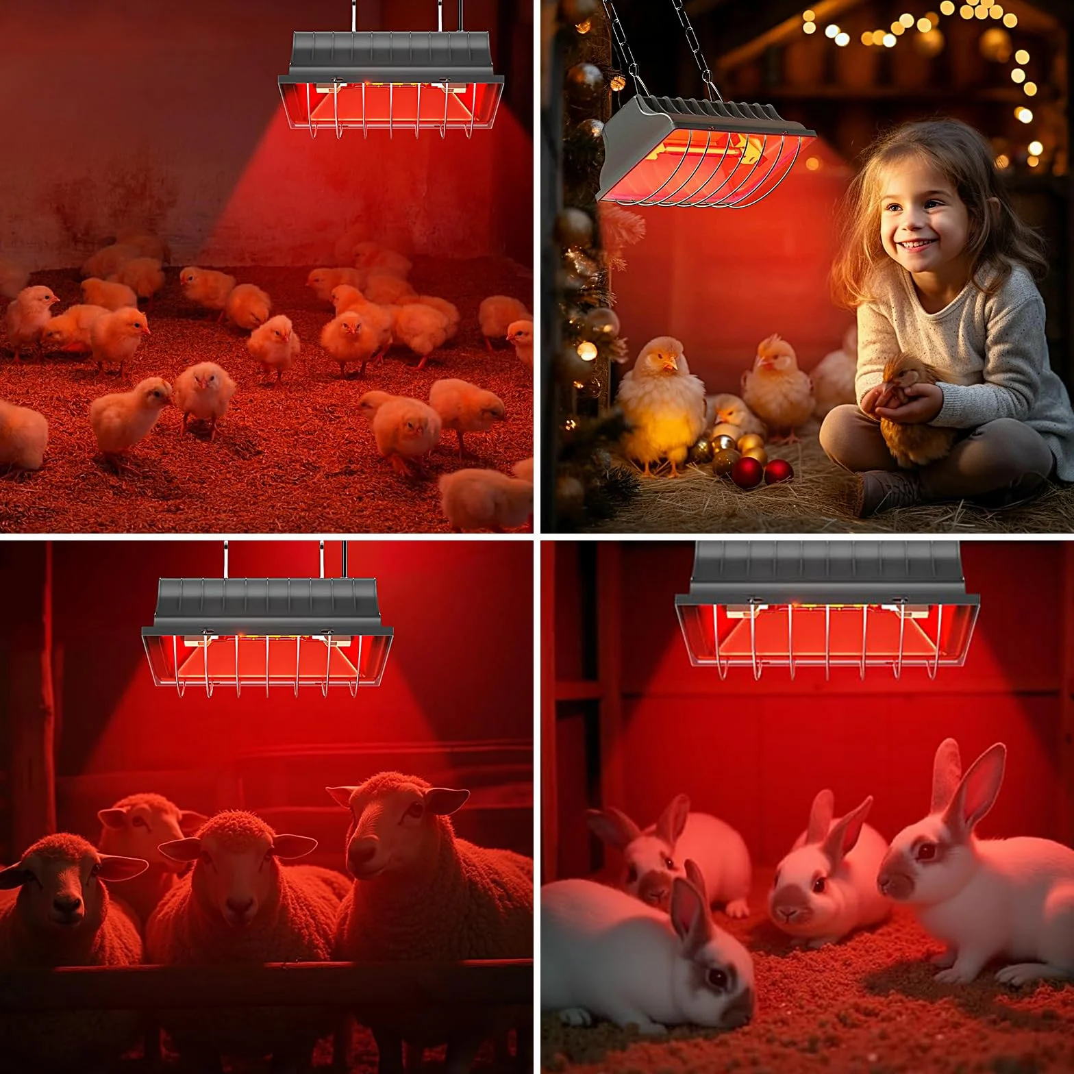 Ogrzewanie kurnika, 250 W, wodoszczelna lampa grzewcza na podczerwień, dla zwierząt, termostat, lampa grzewcza z regulowanym łańcuchem do zawieszania dla piskląt, szczeniaków, kotów, świń, psów, gadów
