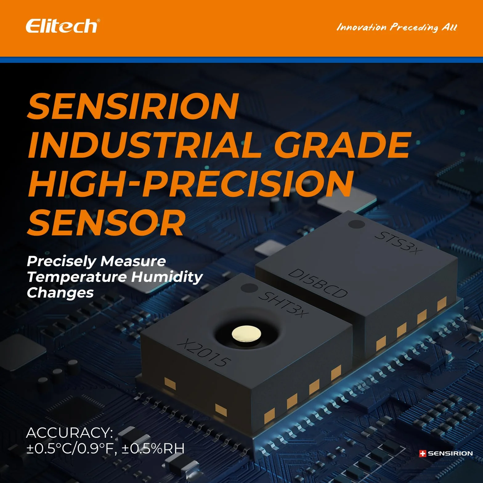 Elitech Cyfrowy termometr z higrometrem z podwójną sondą zewnętrzną 2x2m, rejestrator Bluetooth 30000 punktów, duży ekran do magazynu szklarni laboratoryjnej, DR-230-THDE