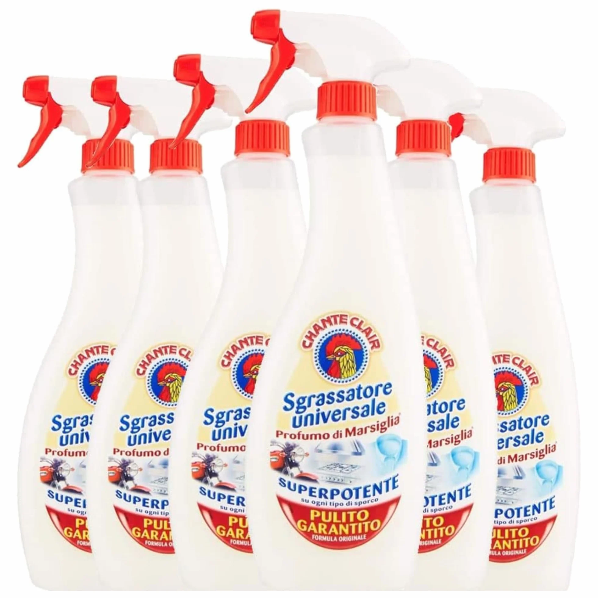 Chante Clair uniwersalny odtłuszczacz o zapachu Marsylii, zestaw promocyjny (6 x 600 ml, pełny zestaw)