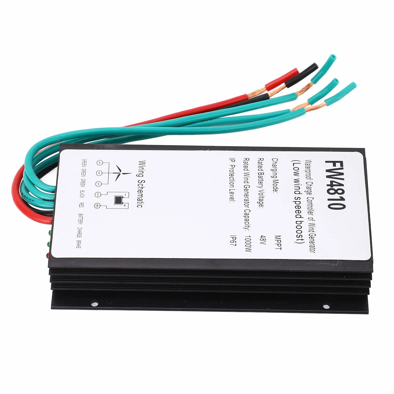 BuyWeek Kontroler Ładowania Turbiny Wiatrowej, 1000W 48V MPPT Kontroler Ładowania Turbiny Wiatrowej IP67 Wodoodporny