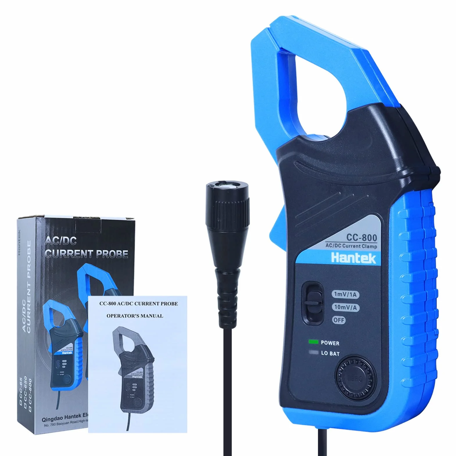 Hantek CC-800 AC/DC szczypce prądowe 5 KH oscyloskop multimetr szerokość pasma 1 mV/10 mV/A 500 A/800 A z przyłączem BNC
