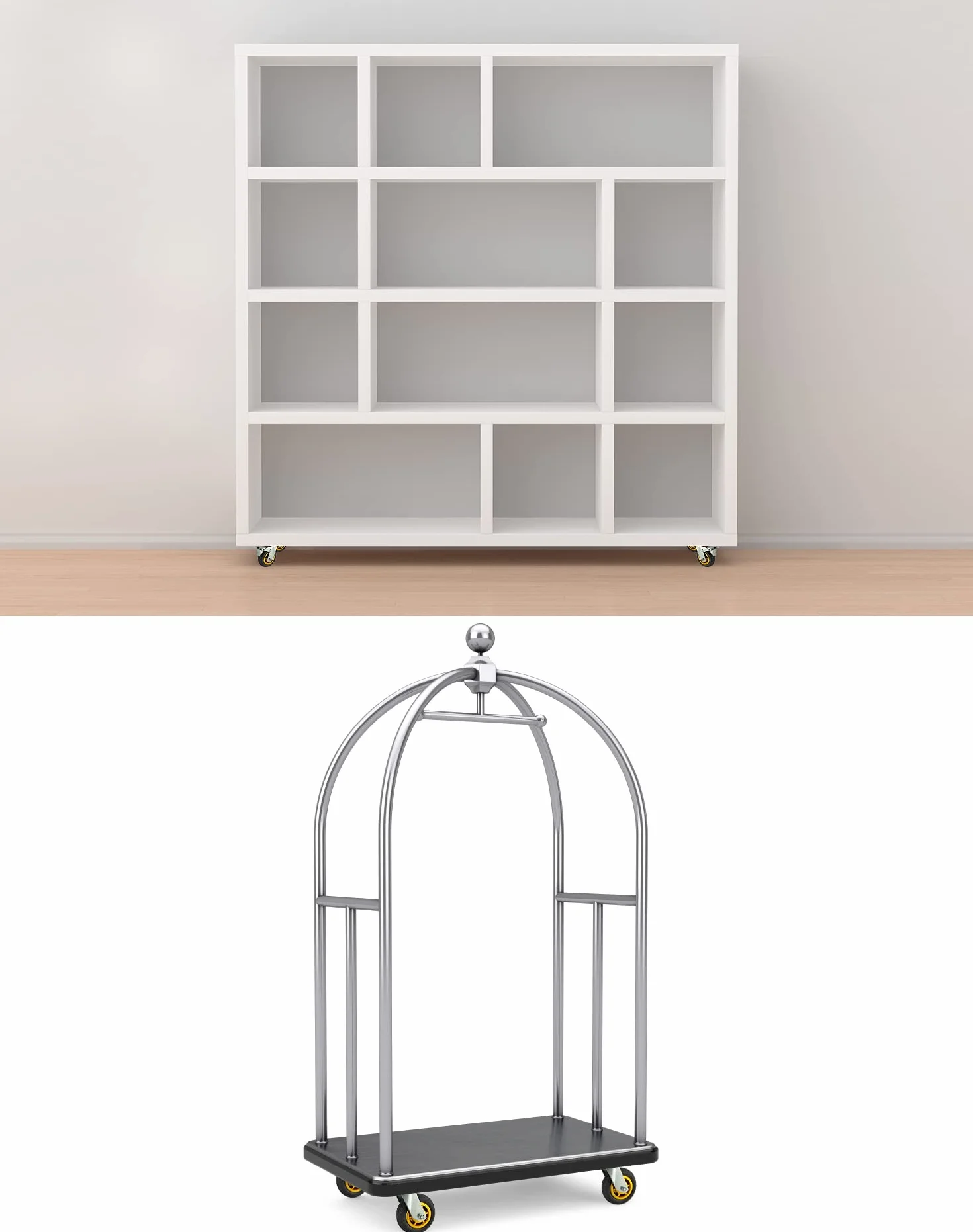 QWORK® 4 sztuki kółek do dużych obciążeń 150mm - do 250 kg na kółko - kółka skrętne z amortyzacją do transportu mebli i transportu przemysłowego (2 kółka skrętne + 2 kółka z hamulcem)